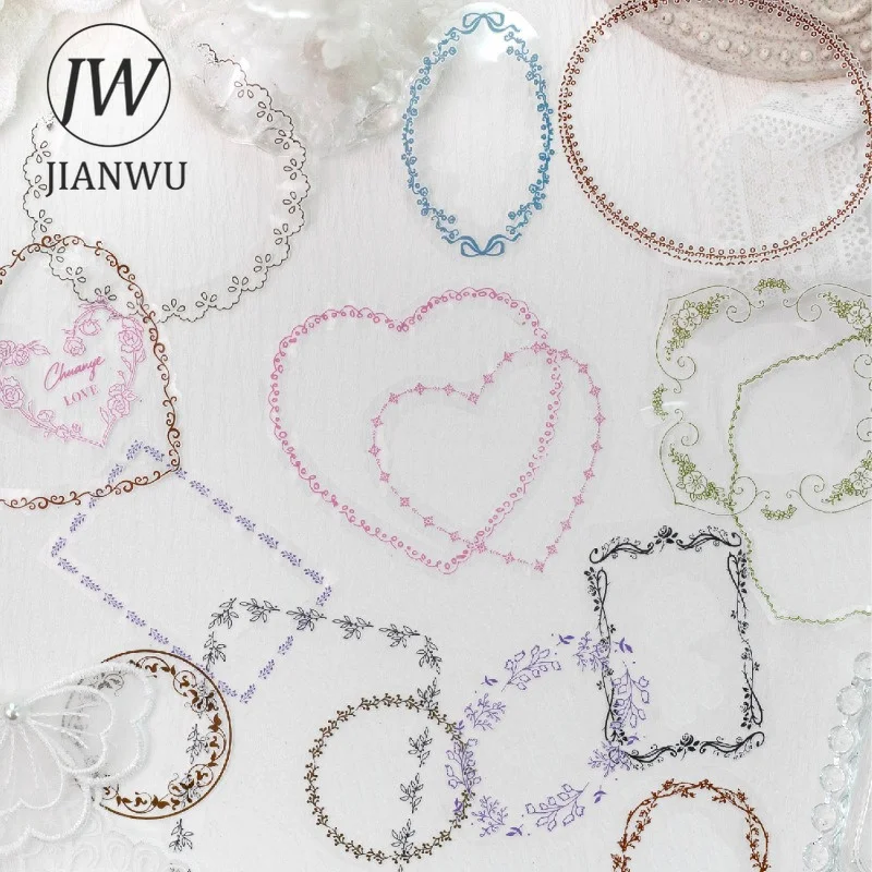 JIANWU Vintage Plant Flower Vine Border Landscape Material Collage Scrapbooking PET Sticker Creative DIY Journal Stationery