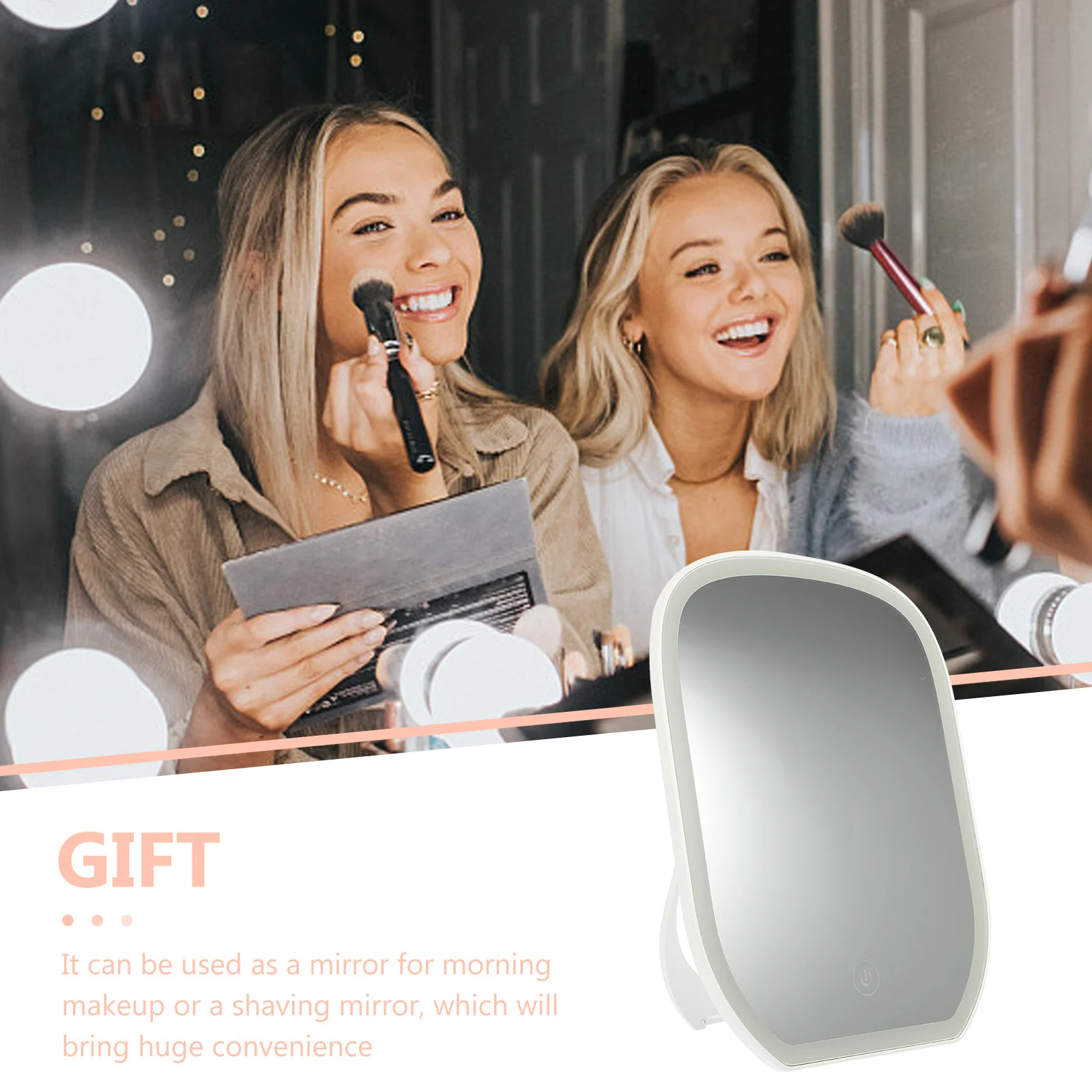 

Foldable LED Makeup Mirror Adjustable Dimmable Light Portable Vanity Mirror for Bedroom Bathroom Makeup Accessory