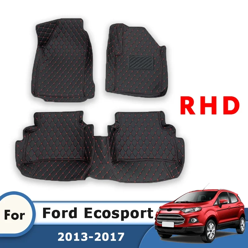 RHD-Teppiche für Ford Ecosport 2017 2016 2015 2014 2013, Auto-Fußmatten, Kunstleder, wasserdicht, Auto-Innenzubehör