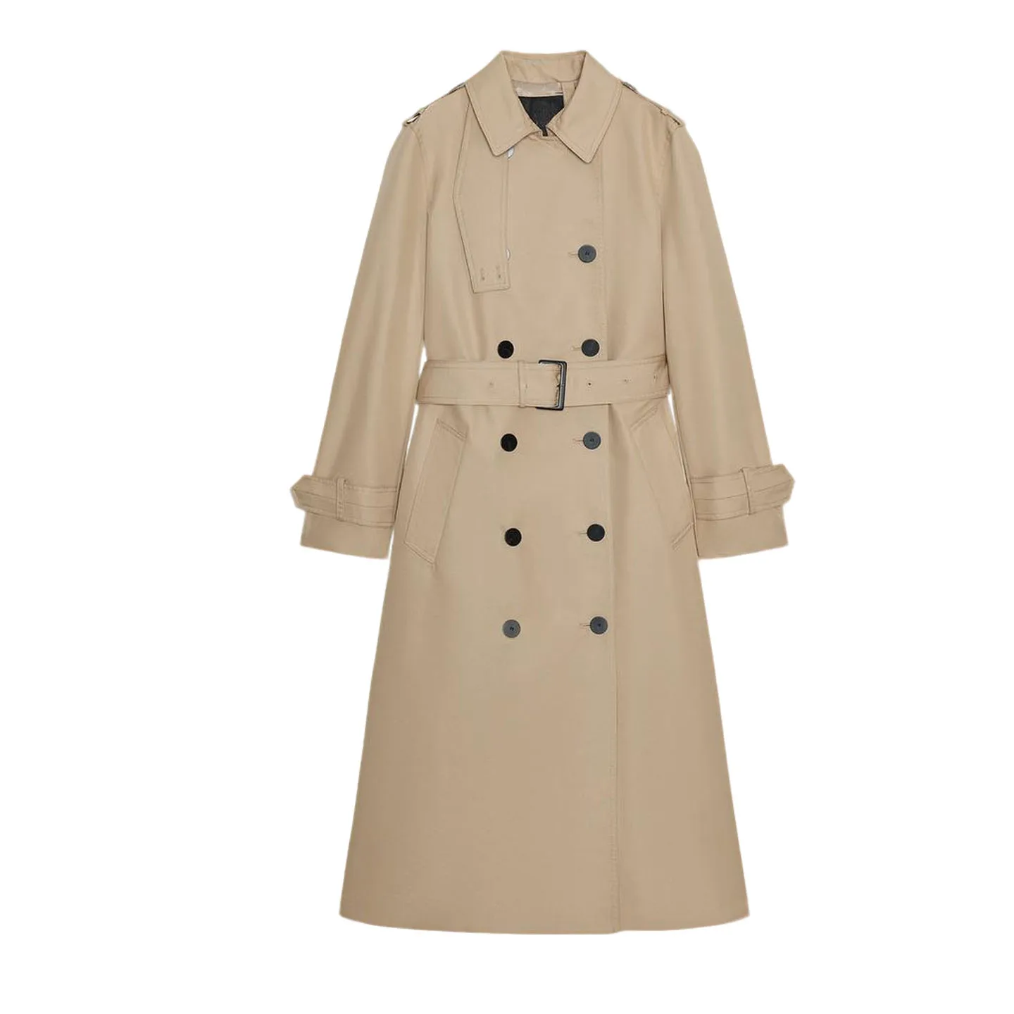 Neue Herbst frauen matte Sle Mantel mit Gürtel Wasserdicht Zweireiher Kragen Lange Sve Windjacke Oberbekleidung