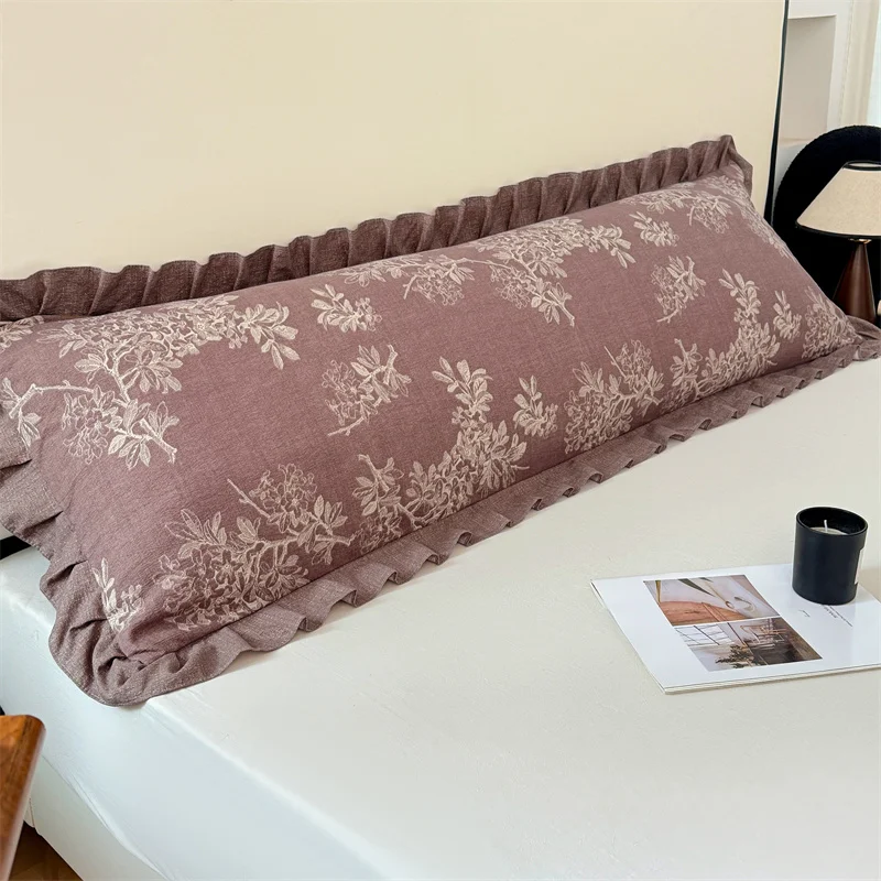 

1PC Skin-friendly Couple Pillowcase Cozy LINEN LIKE Long Pillow Case Large Size 120 150 180cm Pillow Cover Hugging Pillow Case