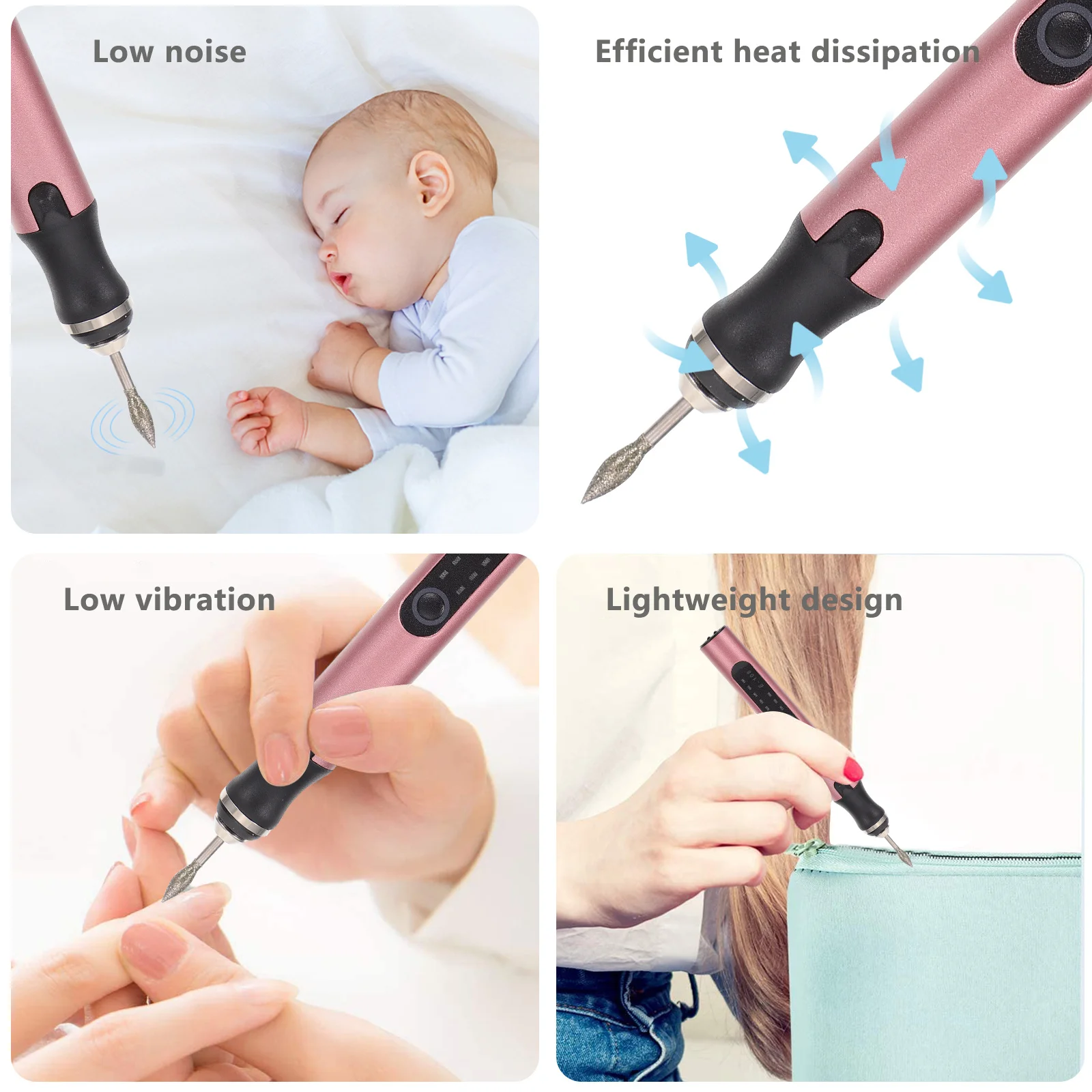 

Electric Nail Grinder Multifunctional Tool Portable Manicure Polisher USB Powered Durable Compact Ergonomic Design Dead Skin