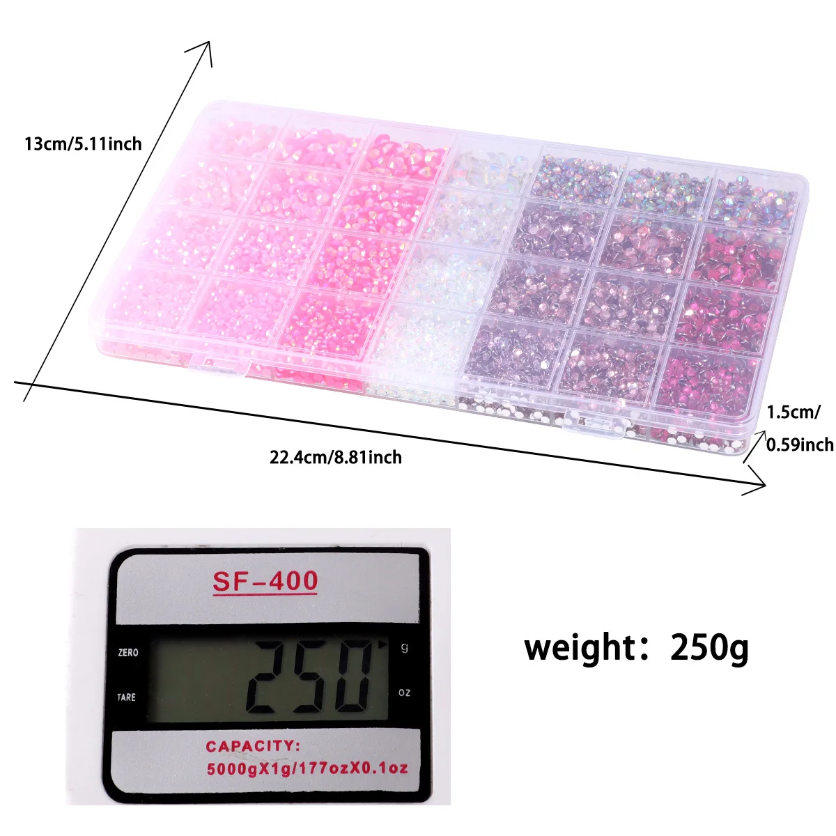 10box/pack AB Color Jelly Resin Flat Back Rhinestones Set 3/4/5/6mm DIY Clothing & Nail Art Decor Kit Tool
