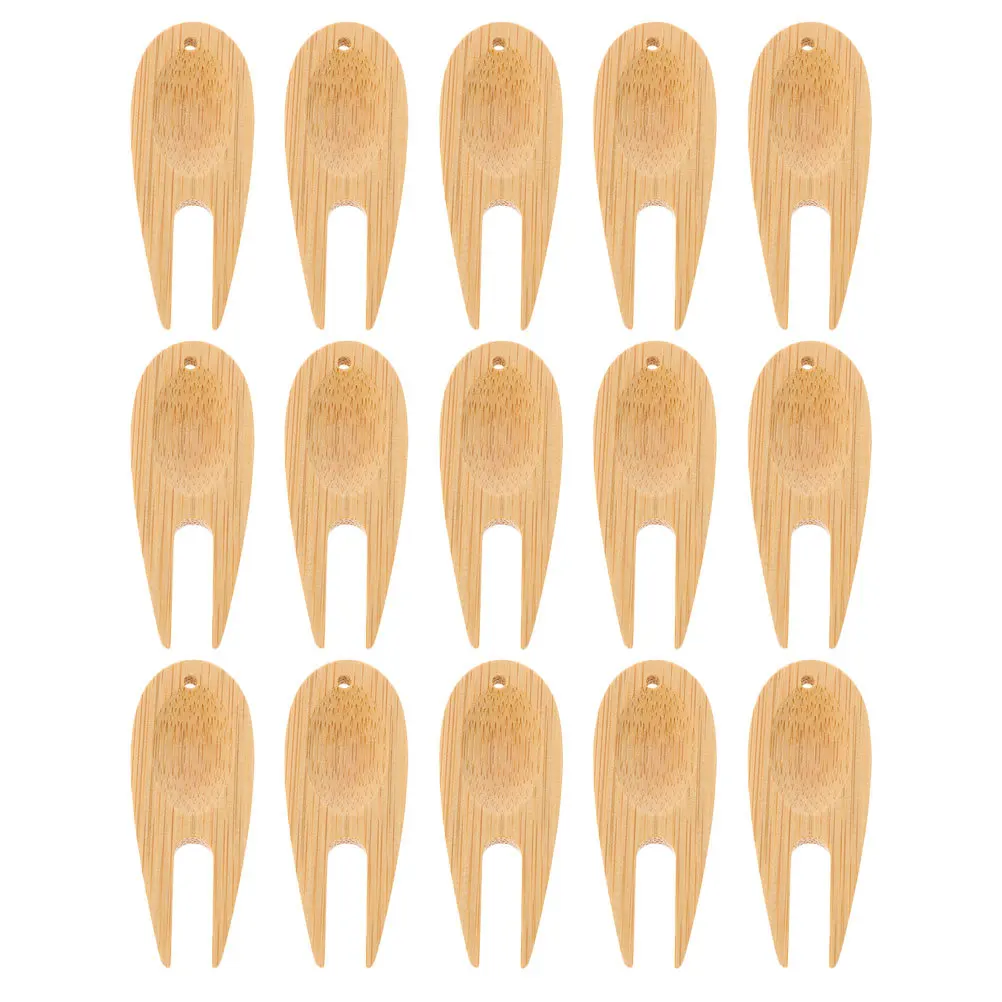 15 قطعة أداة جولف ديفت المهنية إصلاح شوكة المحمولة الكرة ماركر ملحق الخيزران تصميم إمدادات الغولف الرياضة في الهواء الطلق هدية