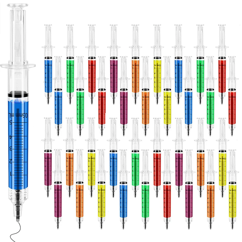 80 Stuks Spuit Pennen Intrekbare Leuke Verpleegster Pennen Nieuwigheid Multi Kleuren Medische Balpennen Geschenken Voor Verpleegkundigen Verpleegkundige Student