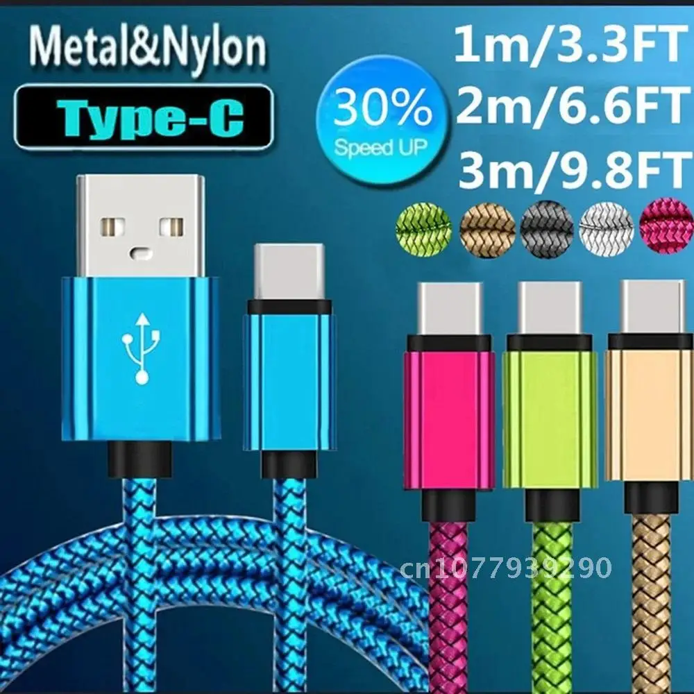 

USB Type C Cable for Samsung S10 S9 Xiaomi Mi 9 Fast Charging Data Phone Charger Wire Type-C Cable USB-C Cord for Huawei P30 20