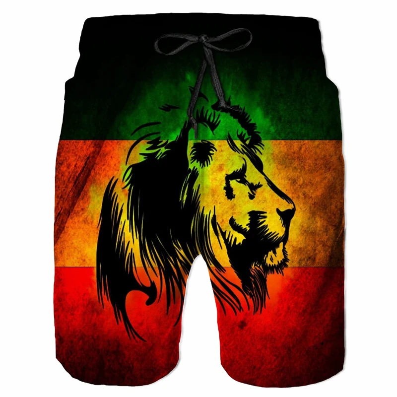 Pantalones cortos con estampado 3d de bandera para hombre, pantalones cortos de playa de secado rápido con diseño de pistola, ropa deportiva informal con calavera fresca para correr en verano, pantalones cortos