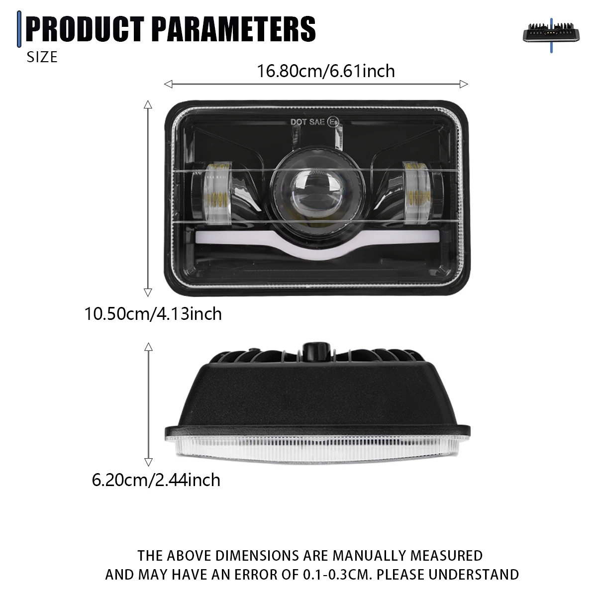 12V 24V 4x6 Inch LED H4 Headlight Led Work Lamp DRL H4651 H4652 H4656 For Car Jeep Motorcycle Honda Truck Ford Kenworth Headlamp