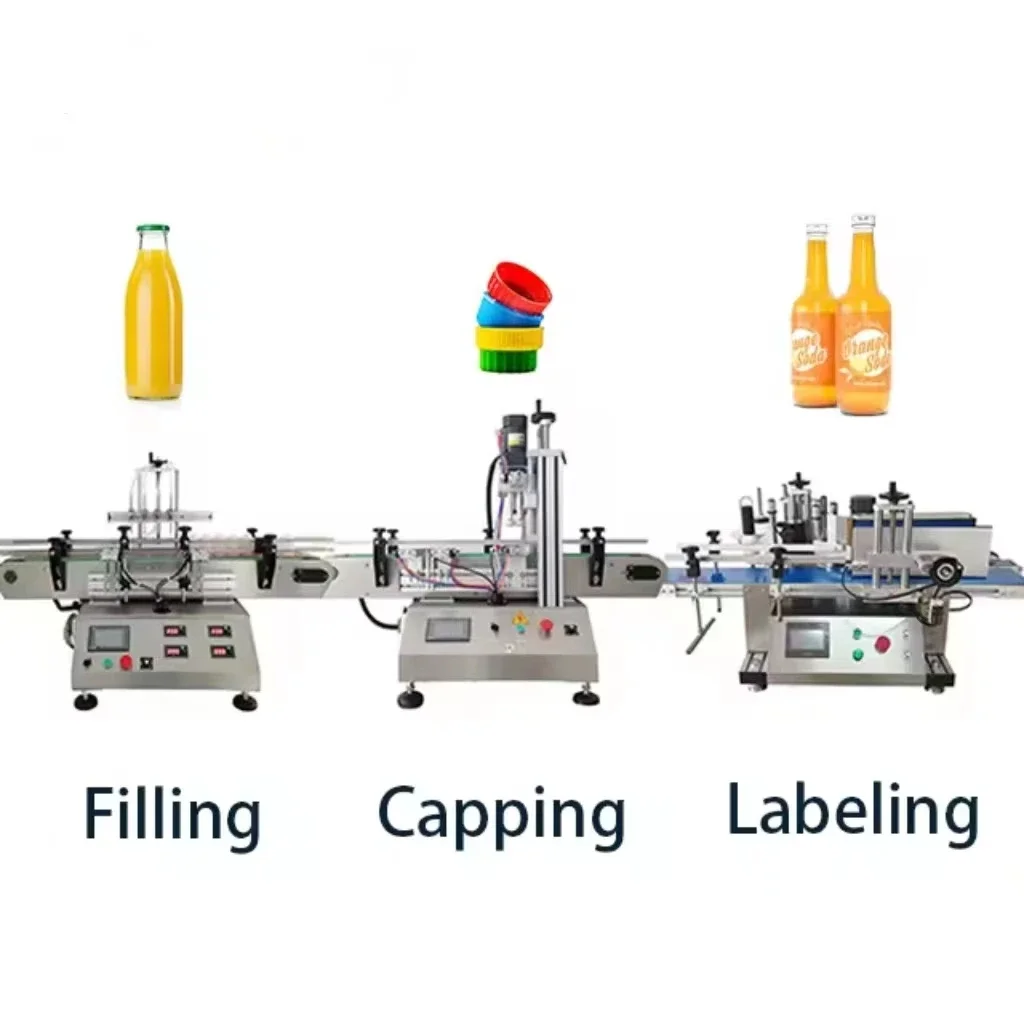 Automatic Desktop Small Volume Liquid Filling Machine Capping Machine Labeling Machine Whole Filling Line Peanut Oil