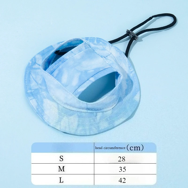 Summer Pet Sun Hat for Cat Dog with Adjustable Strap Breathable Mesh Bucket Hat for Outdoor Activity Ear-Friendly Design