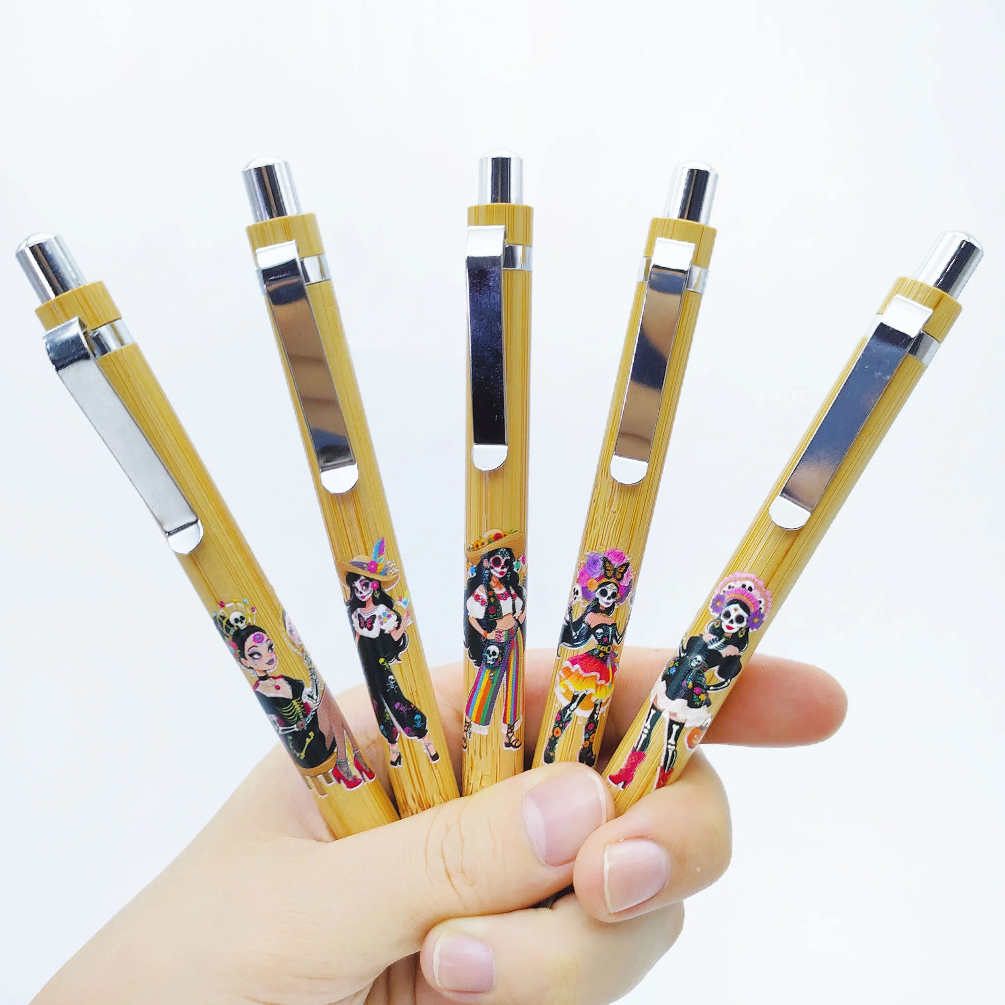 

8pcs/16pcs Mexican Day of the Dead themed ballpoint pen, Day of the Dead makeup ballpoint pen, student writing stationery.