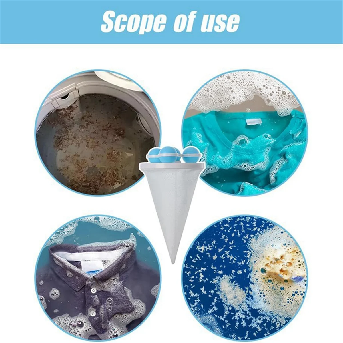 A66T 3 ชิ้นลอยผมกรองตาข่ายกําจัด, เครื่องซักผ้าแบบใช้ซ้ําได้ผมกรองทําความสะอาดถุงตาข่ายสัตว์เลี้ยงผม Remover