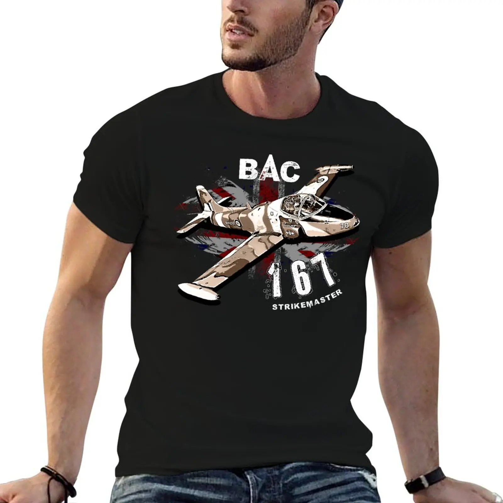 

T-Shirt RAF Aircraft BAC167 funny cotton shirts Military Vintage funny shirts man t Strikemaster t