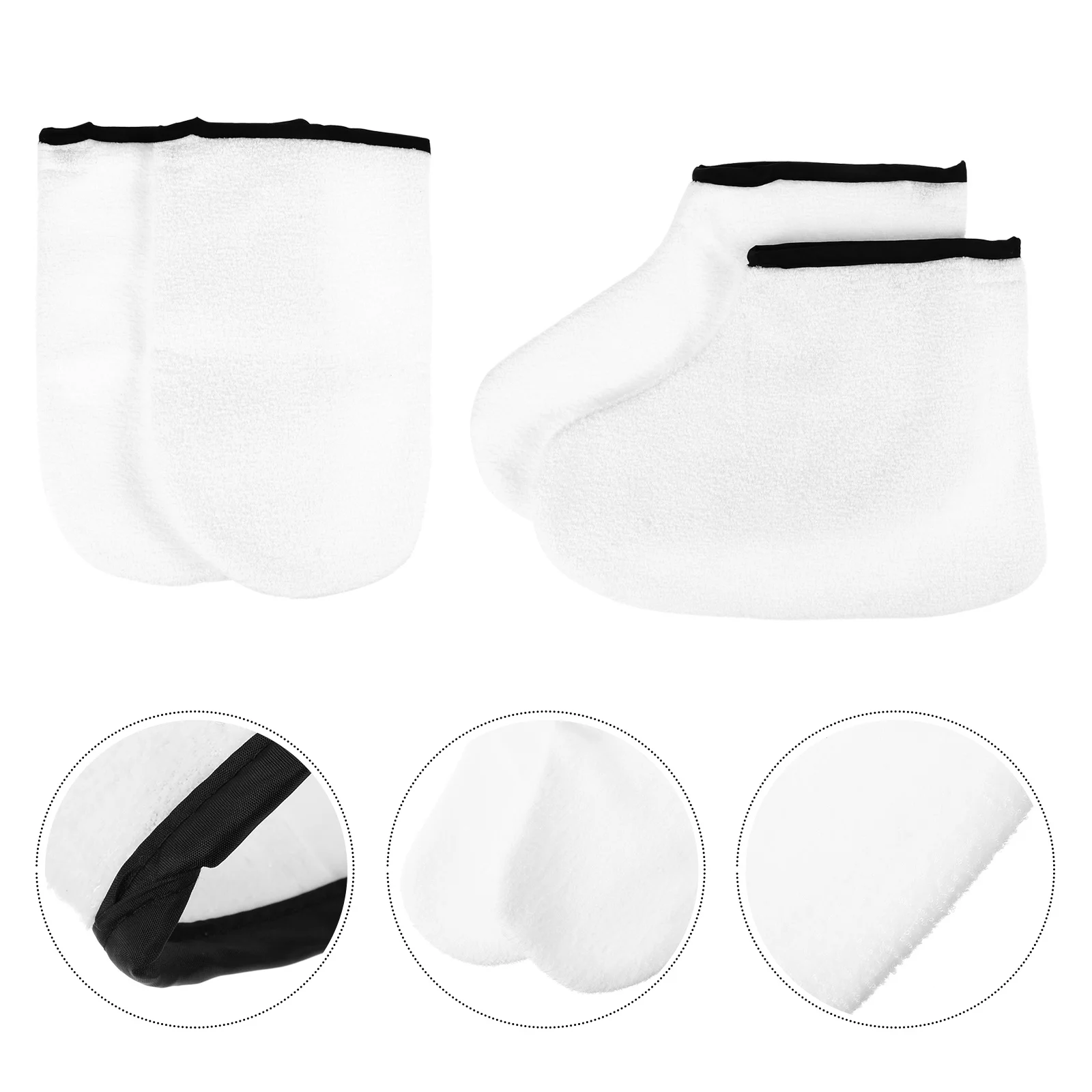 

2Pairs Paraffin Wax Bath Gloves and Booties Exfoliating Foot Covers for Dead Skin Removal Hand Foot Spa Care Kerotherapy Mitts