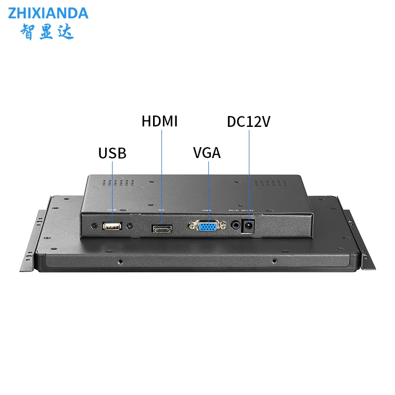 Imagem -04 - Zhixianda-monitor Touch Screen Open Frame Display Industrial Verdadeiro Impermeável Capacitivo Vga Hdmi Usb 1024x768