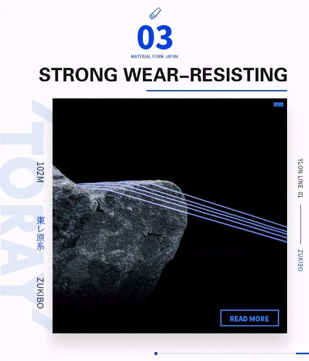 ZUKIBO Toray 102M Nylon-Angelschnur Fluorocarbon-beschichtet 1-16KG 0,11-0,45mm Japan Monofilament Süßwasser-Salzwasser-Angelschnur – Detail 5