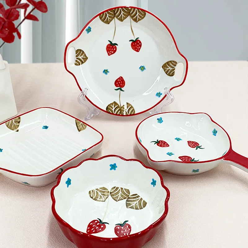 

Creative Cartoon Tableware Fresh Strawberry Radish Dim Sum Plate Fruit Bowl