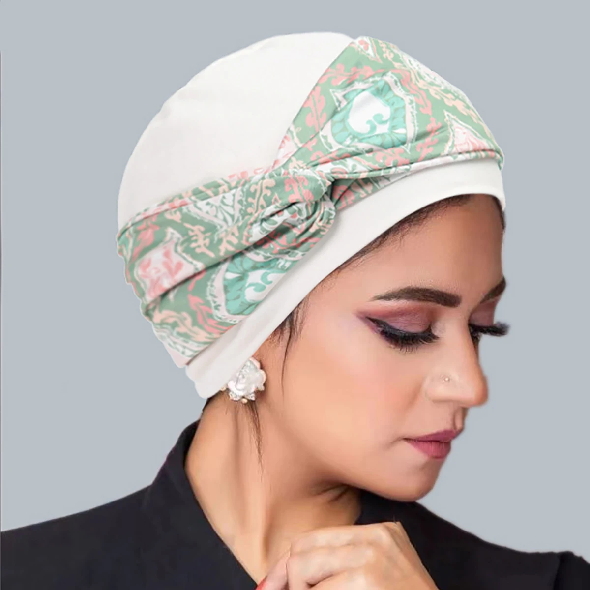 Nuevo Gorro Hijab para Mujer, Gorro Quimioterapéutico con Nudo Trenzado, Turbante Musulmán, Gorro Elástico, Pañuelo para la Cabeza, Gorro para Pérdida de Cabello