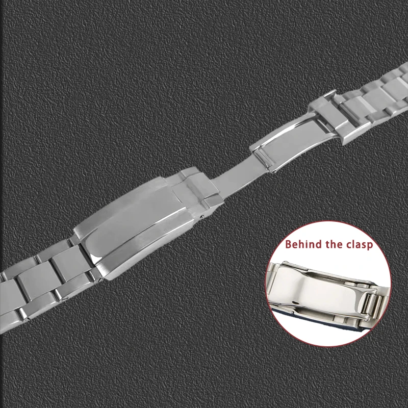 20mm Wide High Quality 904L Stainless Steel Matte Watch Strap Quick Release Buckle Adjustable Length Fits Most Men's Watches