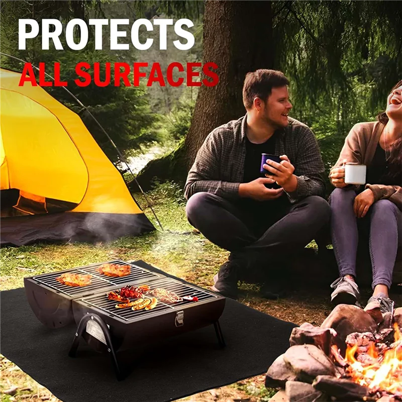 

ABDJ-Carbon Felt Welding Blanket Fireproof - 4 Packs 20X36inch Heat Resistants Fabric 1800°F High Temp Insulation Pad