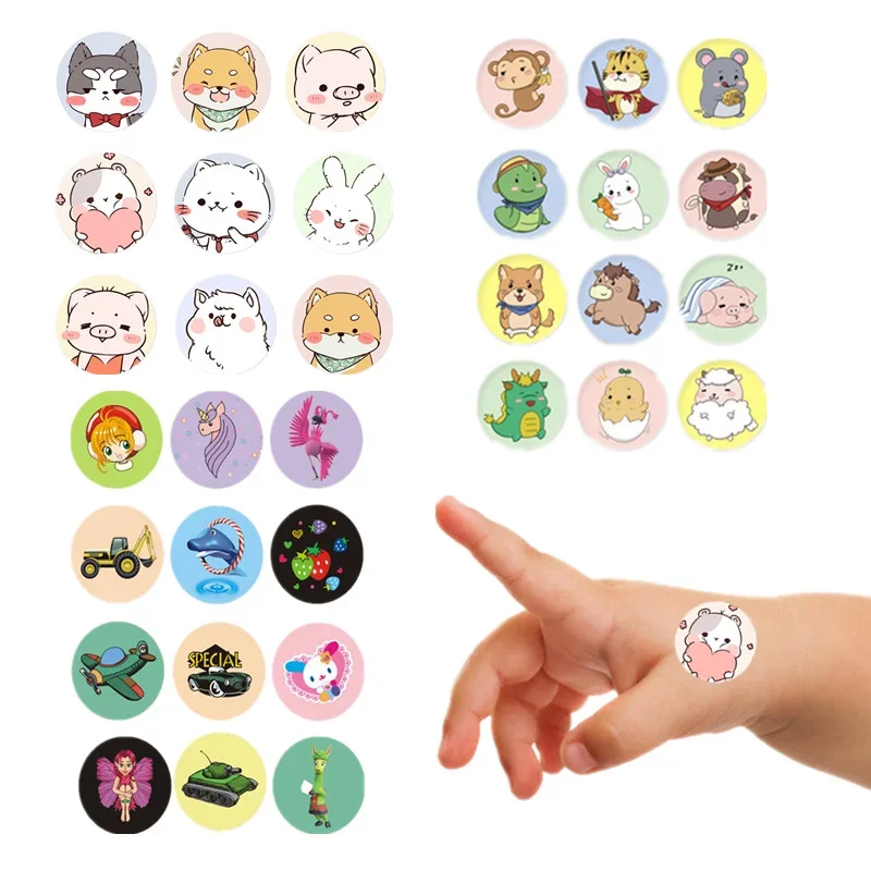 120pcs/set Cartoon Round Band Aid Vaccination Patch for Children Kids First Aid Strips Wound Plaster Waterproof Adhesive Bandage