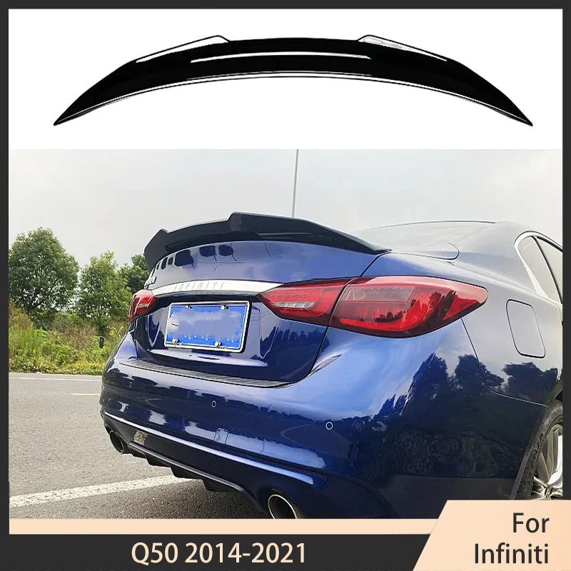 

Rear Roof Trunk Ducktail Lip Spoiler Wings for Infiniti Q50 2014-2021 Bodykit PSM Style Exterior Accessories Top Wing Auto Parts