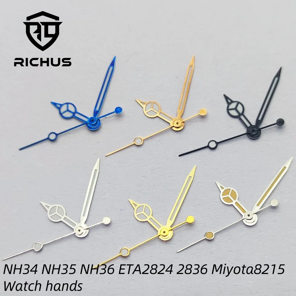 RICHUS Uhrzeiger, grün leuchtend, passend für NH34 NH35 NH36 ETA2824 2836 Miyota8215-DG Uhrwerk, Uhrenzubehör
