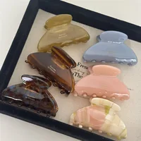Pince à cheveux en acétate élégante pour femme, pince requin douce, taille moyenne, accessoires pour cheveux, vêtements de sauna 2