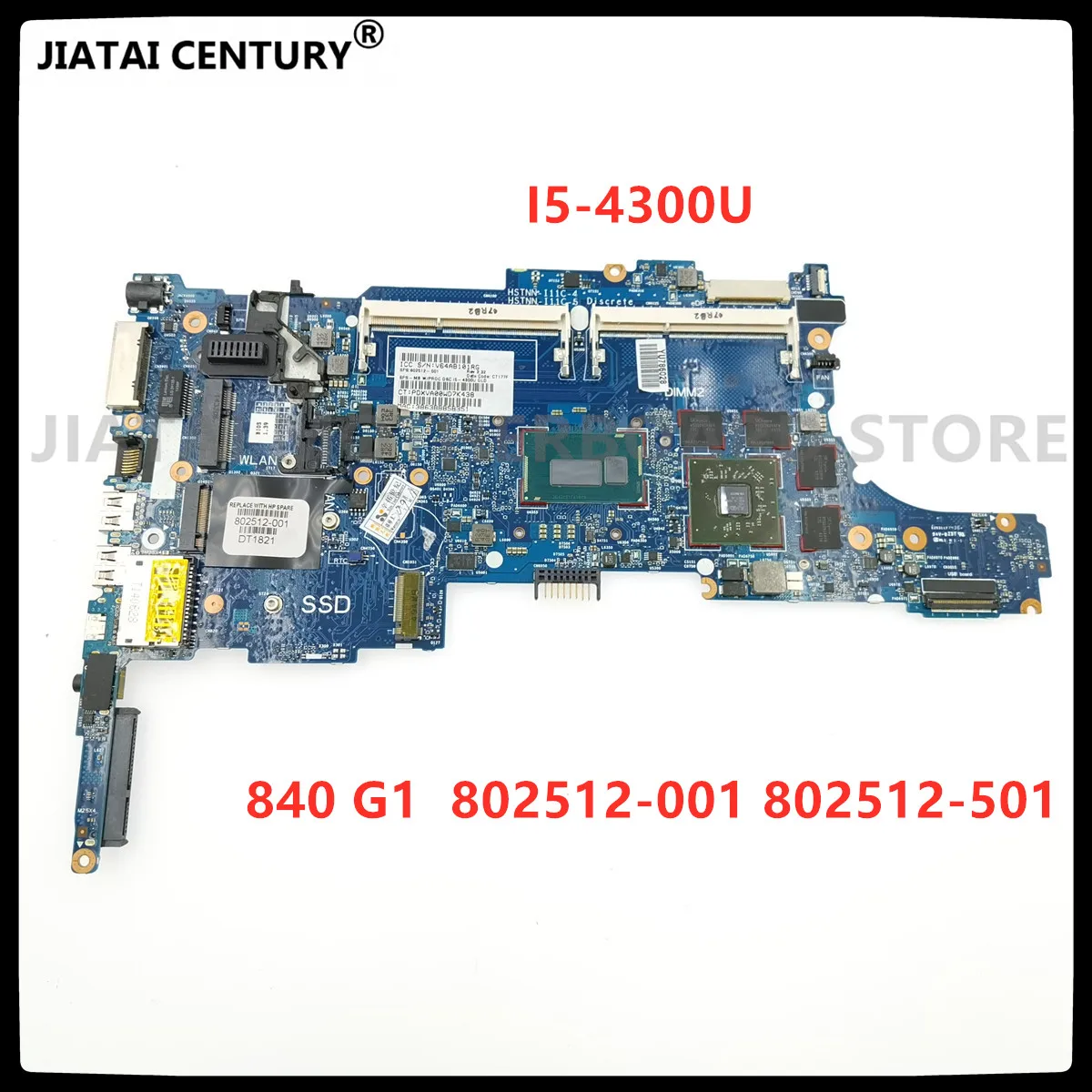 

802512-501 802512-601 For 840 G1 Laptop motherboard 802512-001 6050A2559101-MB-A03 with SR1ED I5-4300U 100% working well