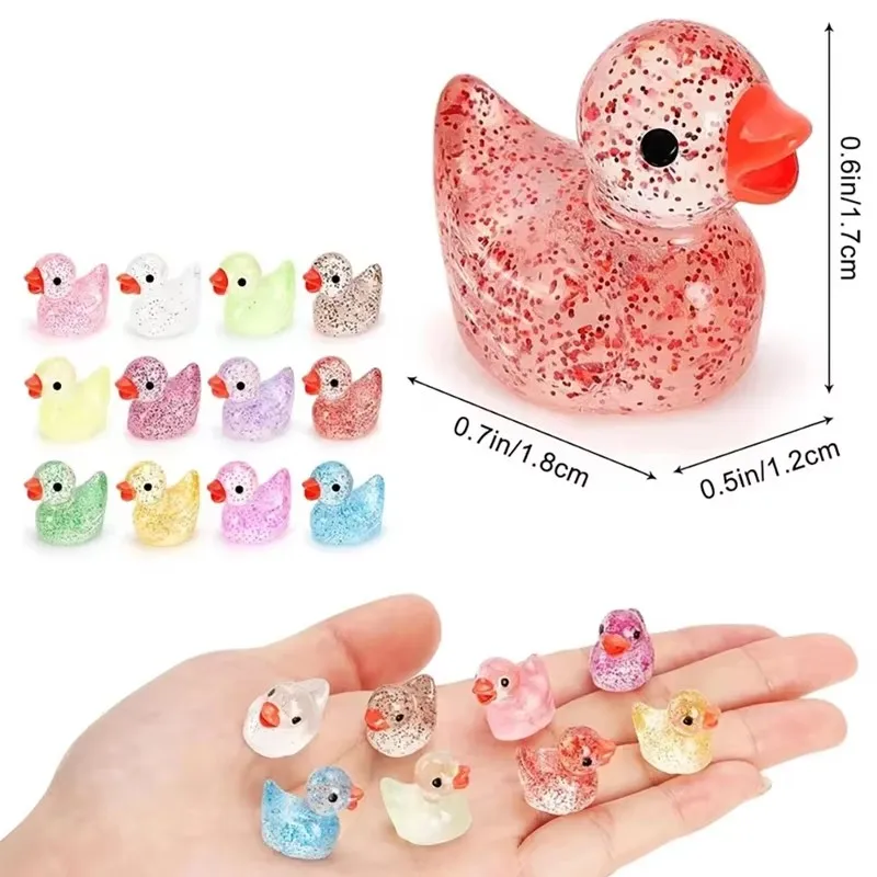 ~ Miniature resin duck with purpurine, Mini small ducks for DIY, garden, microlandscape, aquarium, potted dollhouse decoration view 3