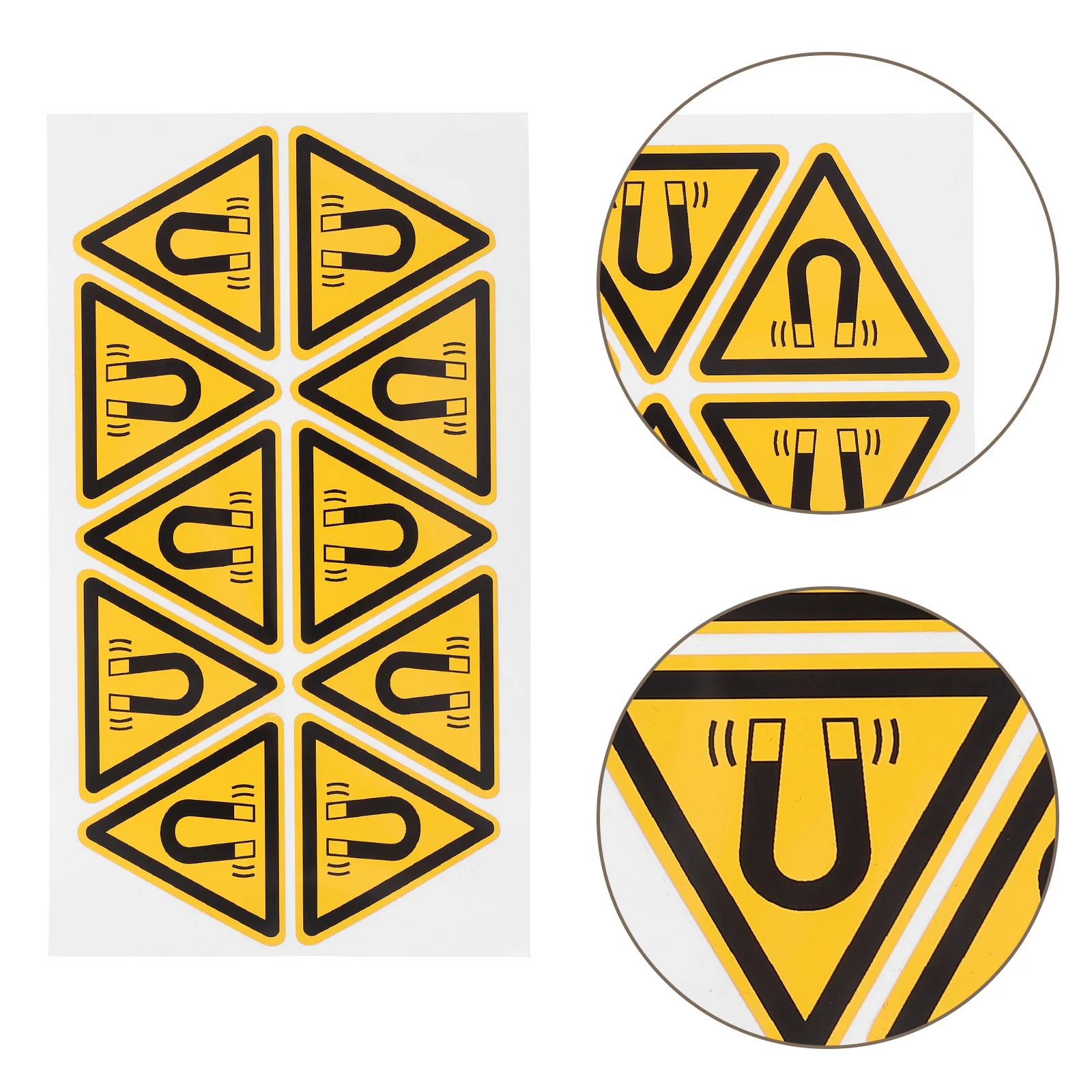 

10PCS Magnetic Field Identification Safety Warning Stickers Waterproof Labels for Workplace Equipment Folder Tag