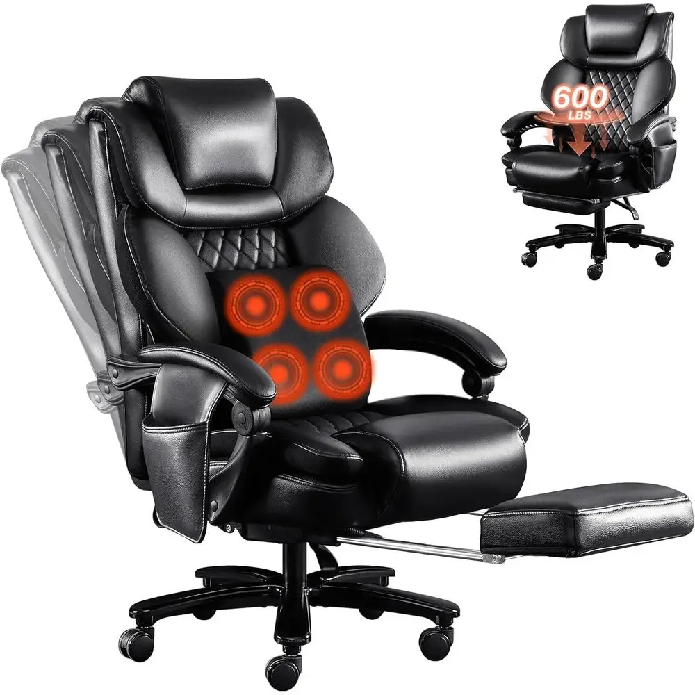 

Эргономичное офисное кресло с широким сиденьем и подставкой для ног, подходит для высоких и крупных людей, выдерживает до 227 кг, идеально для дома и офиса