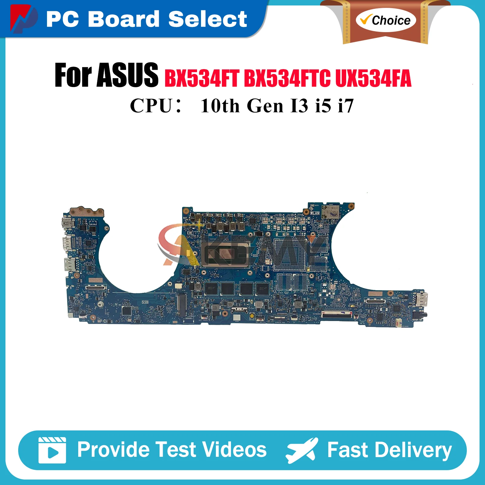 

UX534FA Laptop Motherboard For ASUS BX533FTC RX534FTC BX534FT UX534FTC BX534FTC UX534FT UX534F Mainboard With 10th Gen I3 i5 i7