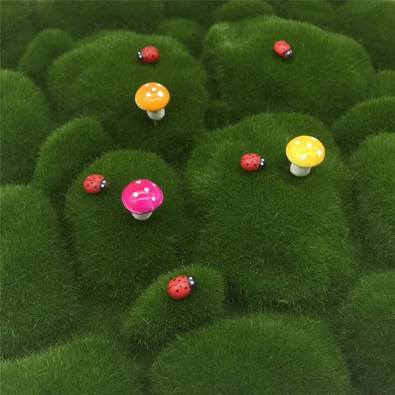 

12Pcs Moss Rocks Ball Artificial Green Stone Decoration Fake Lifelike Plant Simulation Ornament Party Window Display