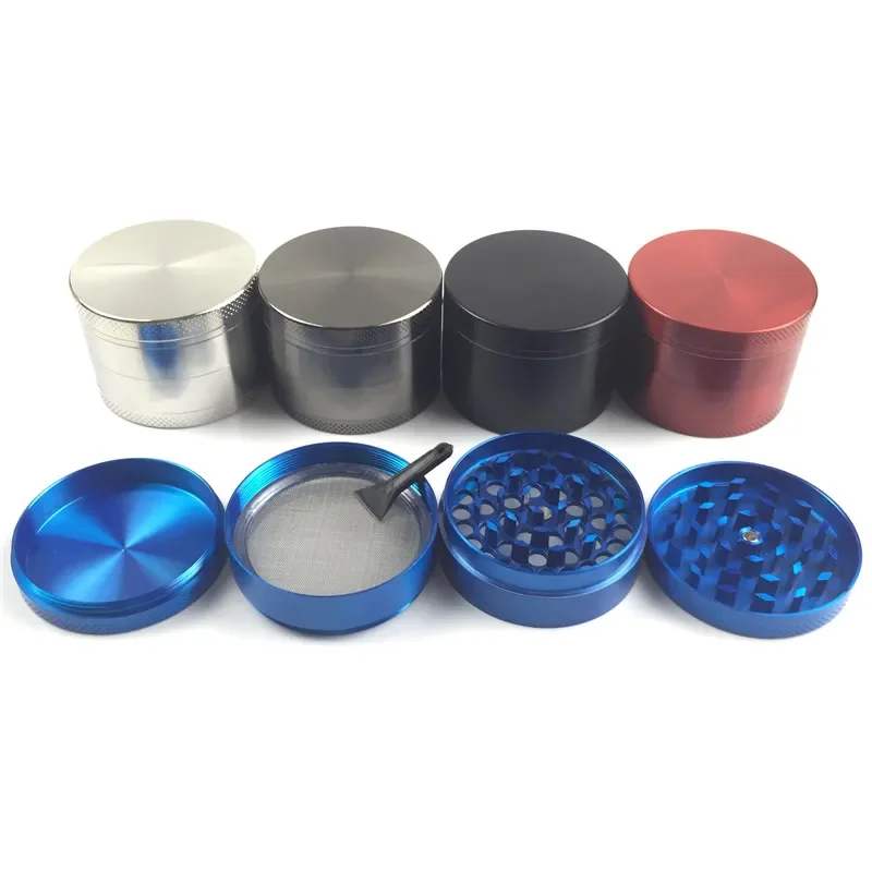 

Pepper Grinders Herb Metal Ginder 55mm 4 Layer Tobacco Tool for Smoking 5 Colors Zicn Alloy CNC Teeth Colorful Tools