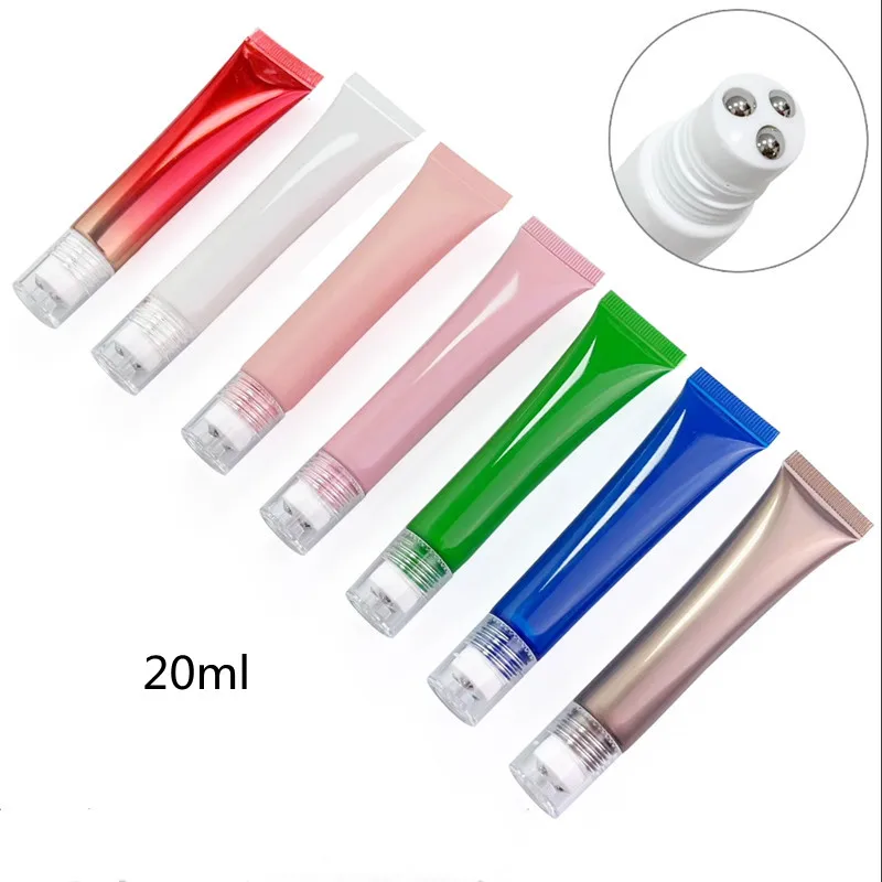 Empty Eye Cream Roll Roller Ball Bottle Skin Care Cosmetic Hose Perfume Liquid Container Refillable Bottle Squeeze Soft Tube