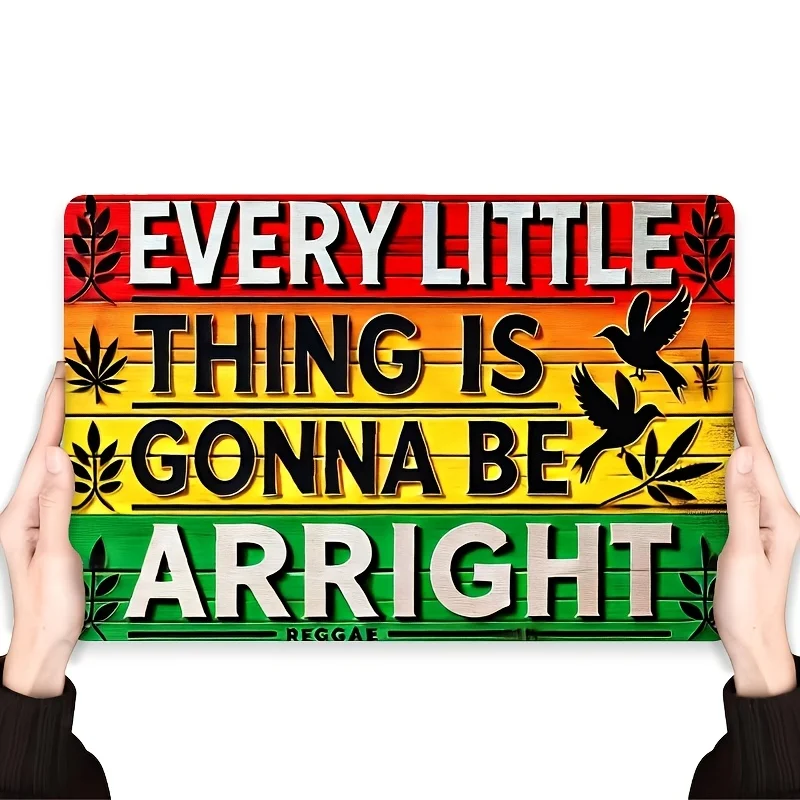 Vintage Rasta-Inspired Metal Sign 