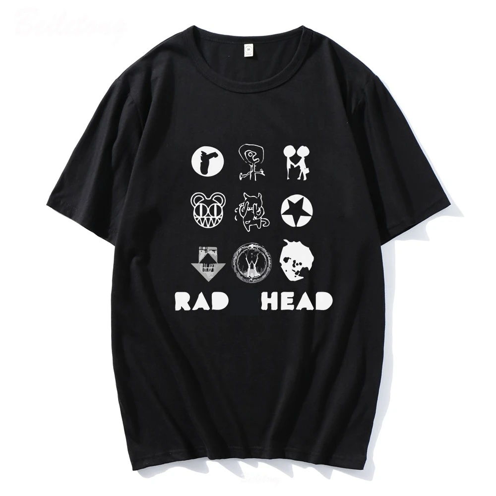

Классическая футболка Rad Head для мужчин и женщин, 100% хлопок, Indie Fans Band Rock Boy, свободная японская женская одежда, дышащие топы