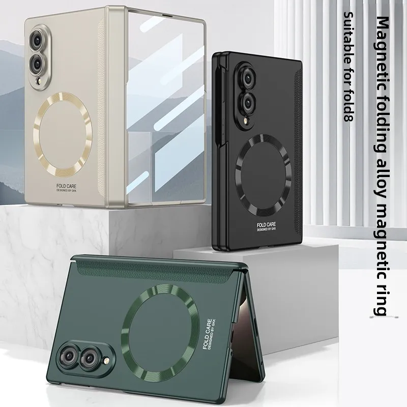 For Samsung Galaxy Z Fold 8 Case Magnetic High-End Business Hard Protective Cover For Magsafe Wireless charging Phone Shell