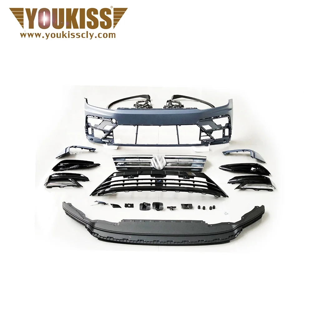 For Volkswagens Tiguan change R-line front and rear bumpers  body kit ugdate 2018 2017 2015 2014