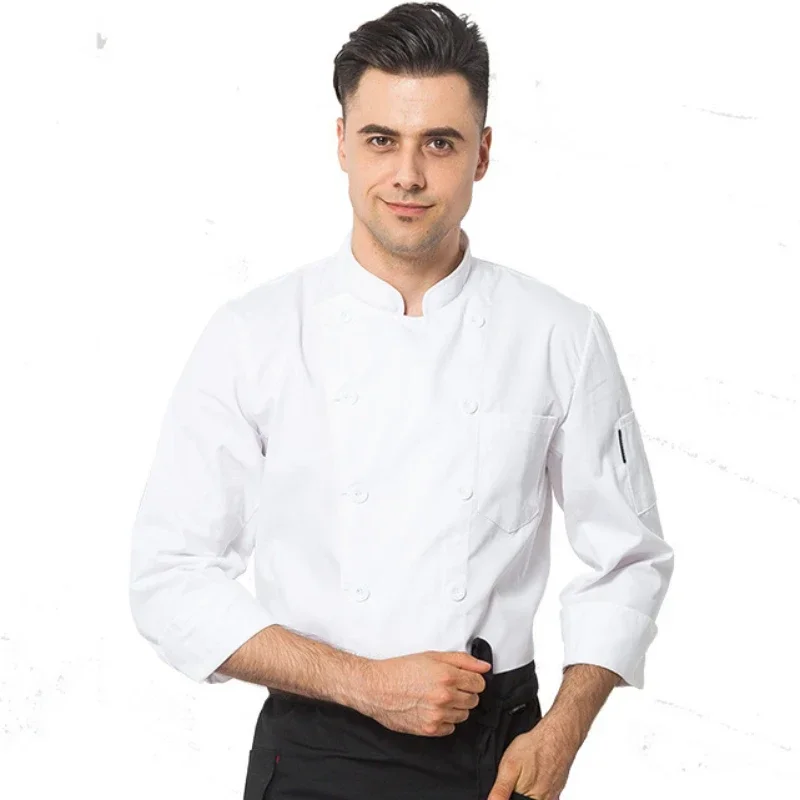 Classic Double-Breasted Chef Jacket for Hotel Restaurant Bakery Uniform