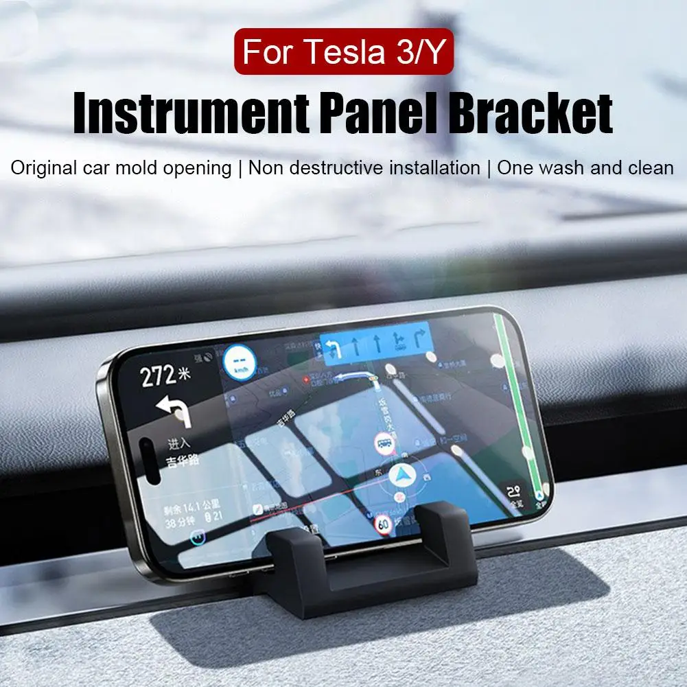 For Tesla 3/Y Dashboard Air Vent Clip Cell Phone Holder Accessories Anti-slip Interior Support Holder Mechanical Telephone M9Z9