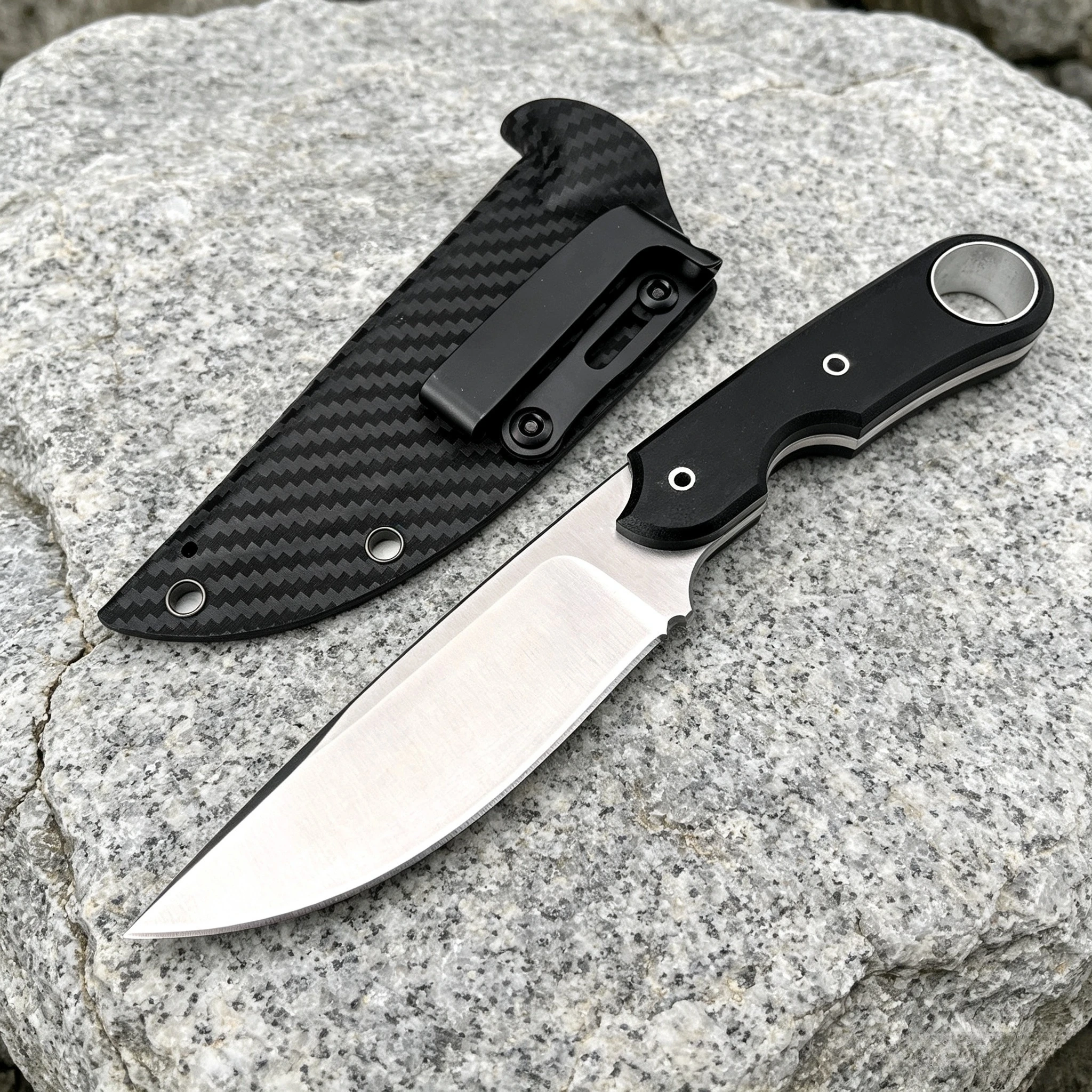 Basic 1 D2 Steel Fixed-Blade Knife G10 Handle – Multi-Purpose Tool for Camping Fishing Travel and Trail Use EDC Tool
