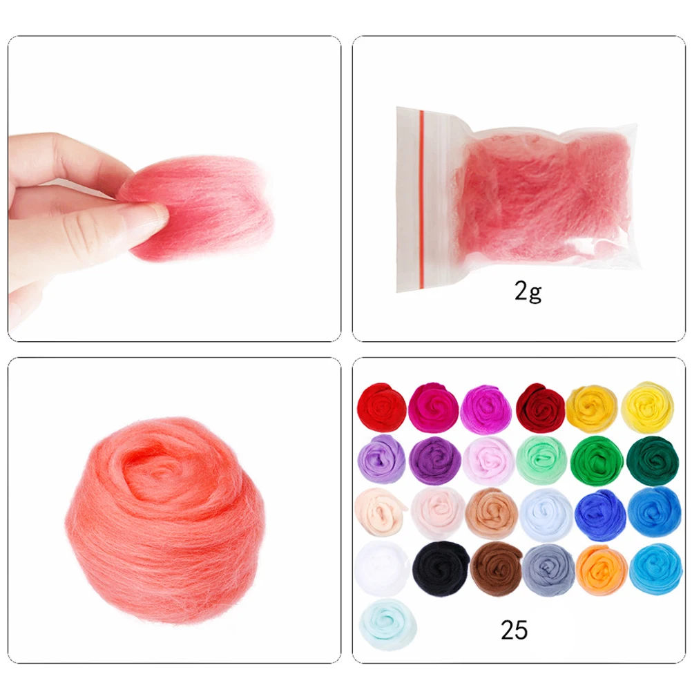 

Wool Roving Fiber for Needle Felting Various Colors Craft Tools Jewelry Dryer Balls Wall Hanging Weaving Stuffed Toys Waldorf