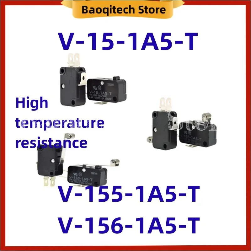 التبديل الجزئي V-15-1A5-T V-155-1AT-5 V-156-1AT-T 15A 125V 250V AC ارتفاع درجة الحرارة المقاومة السفر الحد التبديل زر