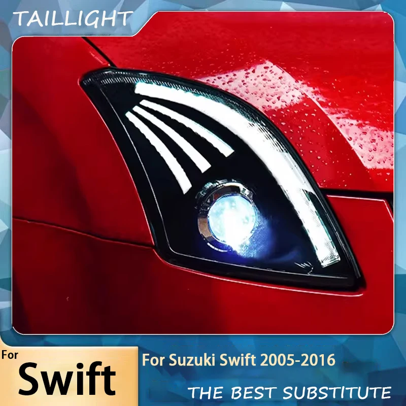 Светодиодные фары и задние фонари для Suzuki Swift 2005-2016 годов выпуска, светодиодные дневные ходовые огни, динамические указатели поворота, линзованные ксеноновые лампы