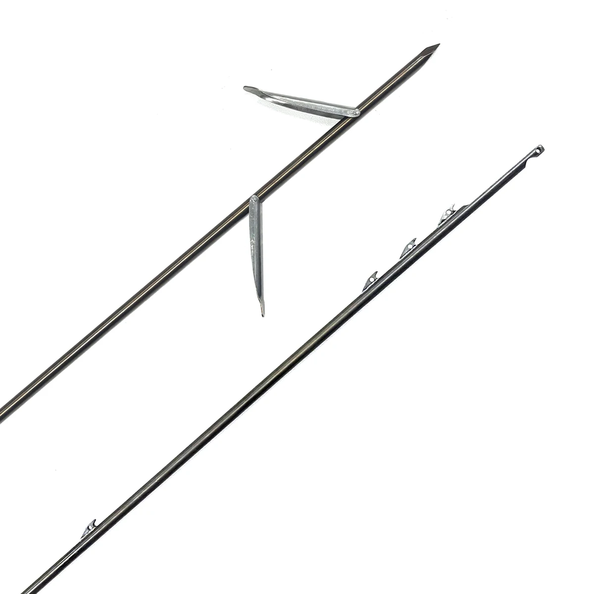 7.5mm 17-4 Stainless Steel Spearfishing Spear Shaft with Double Flopper Round/Tricut Spearfish Tip Spear Rod for Spearos