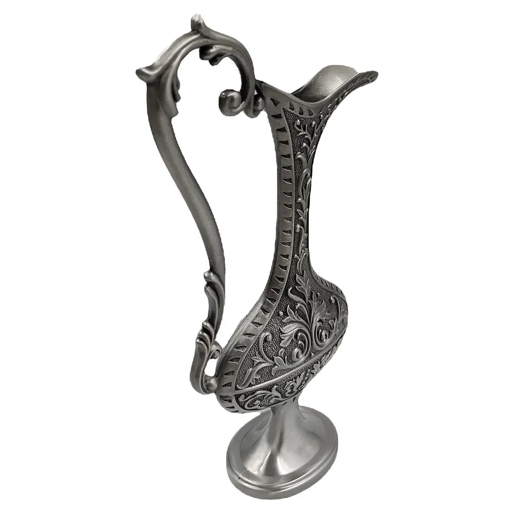 

1pc Retro Handle Vase Zinc Alloy Vintage Style Floral Arrangement Container For Home Office Desktop Decor Metal Flower Holder