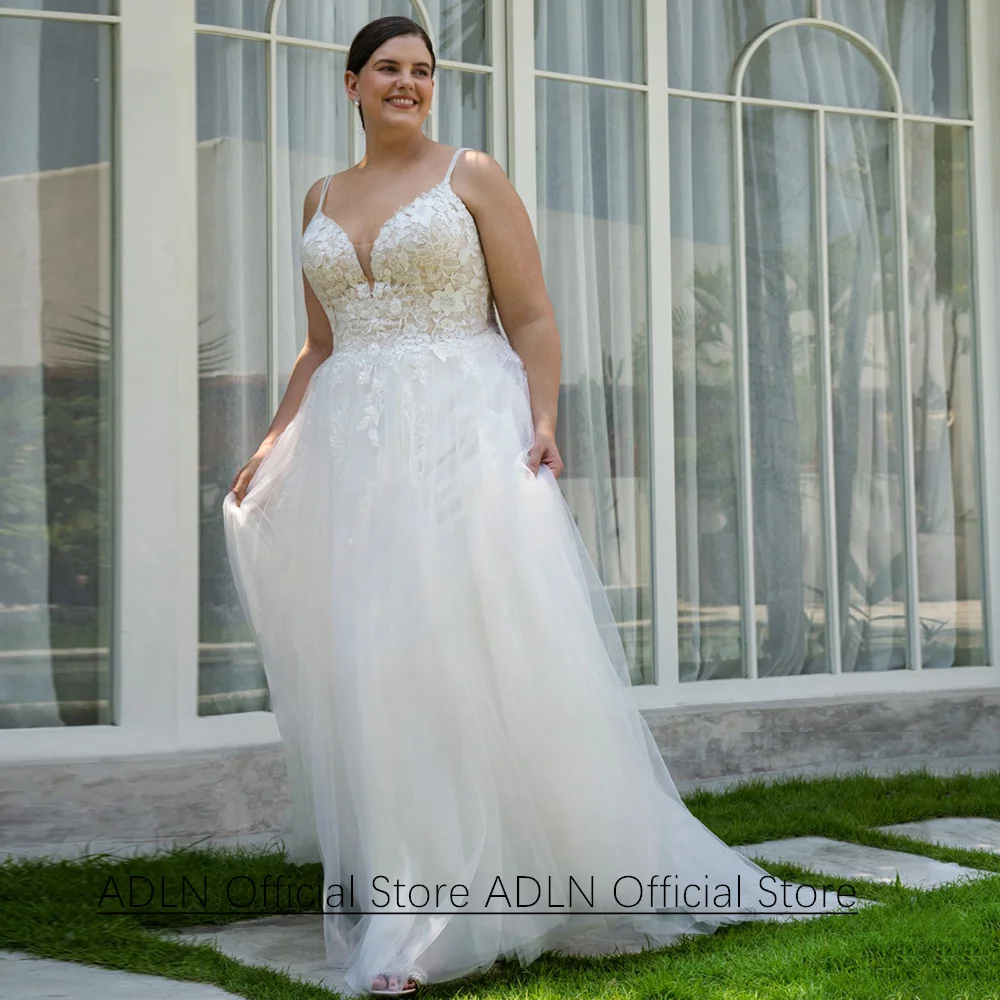 Romantic Wedding Dress Plus Size Customized Detachable Off Shoulder V Neck Sweep Train Back Zipper Bridal Gown for Bride