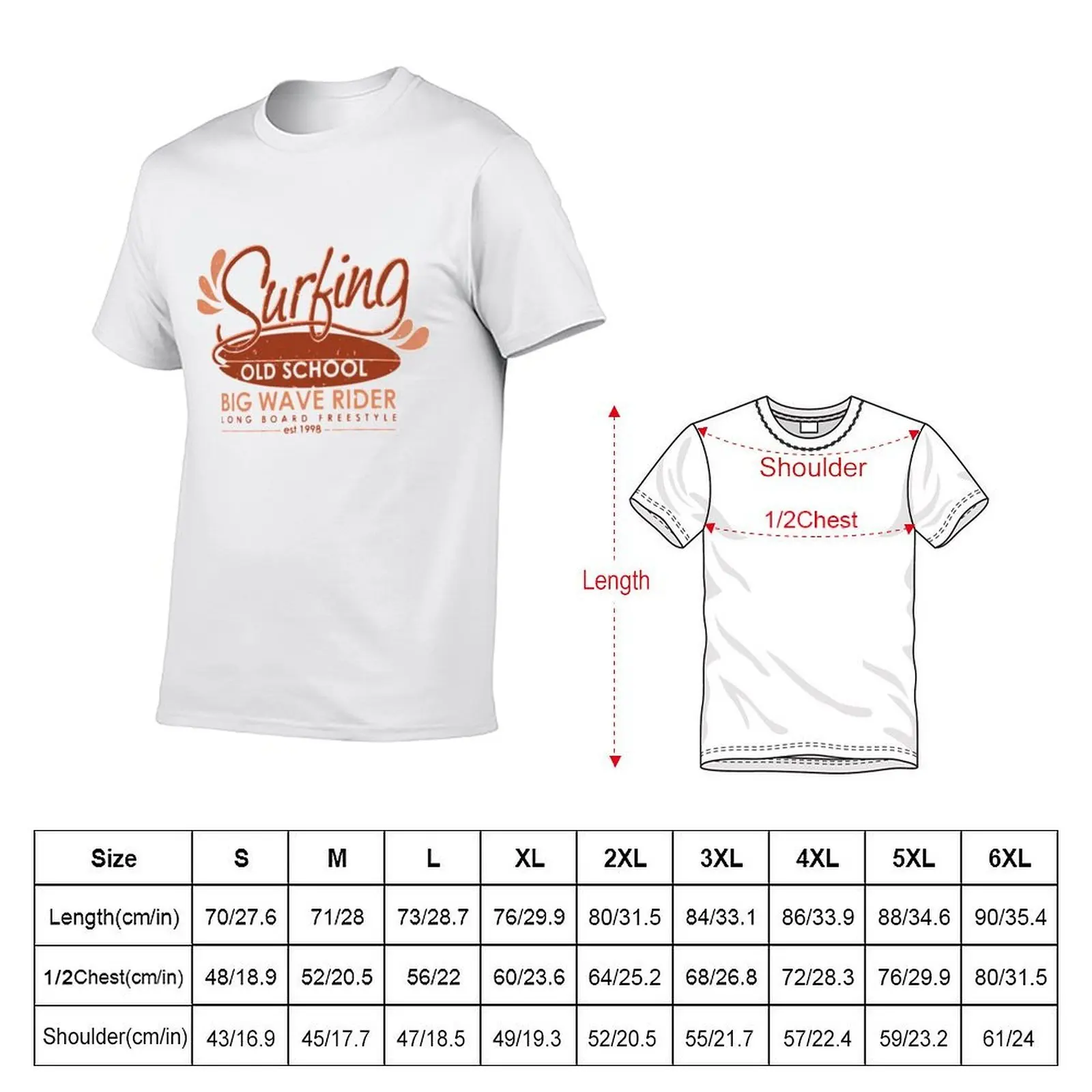 Surfing Typography Emblem Creative Design T-Shirt cotton t shirts man 100% t shirt for man 100 percent cotton T-Shirt